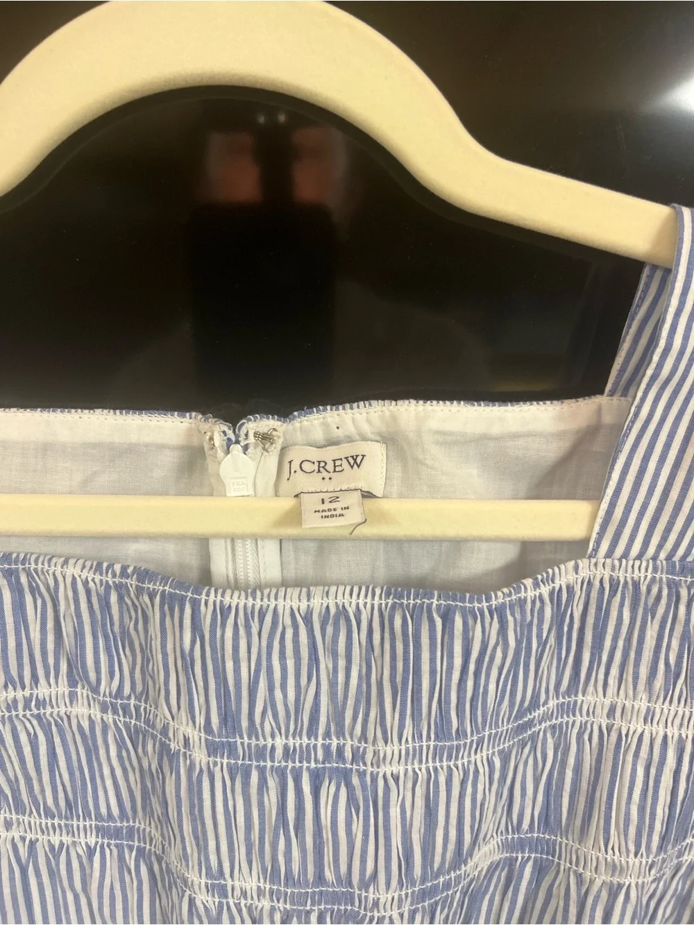J. Crew Blue and White Striped Smocked Tank - Picture 5 of 6